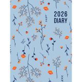2026 A4 Page A Day: One Page Per Day Daily Diary Planner & Organizer for 365 Days, dated from Jan 2026 to Dec 2026, Fully Lined Journal Notebook with Calendars, To-Do List and Notes | Blue Floral