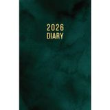 2026 A5 Page a Day: One Page Per Day Daily Diary Planner & Organizer for 365 Days, dated from Jan 2026 to Dec 2026, Fully Lined Journal Notebook with Calendars, To-Do List and Notes | Green Marble