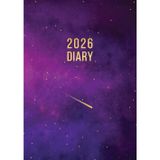 2026 A5 Page a Day: One Page Per Day Daily Diary Planner & Organizer for 365 Days, dated from Jan 2026 to Dec 2026, Fully Lined Journal Notebook with Calendars, To-Do List and Notes | Purple Galaxy