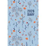2026 A6 Page A Day: One Page Per Day Daily Diary Planner & Organizer for 365 Days, dated from Jan 2026 to Dec 2026, Fully Lined Journal Notebook with Calendars, To-Do List and Notes | Blue Floral
