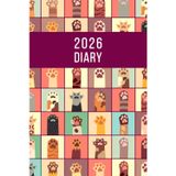 2026 A6 Page A Day: One Page Per Day Daily Diary Planner & Organizer for 365 Days, dated from Jan 2026 to Dec 2026, Fully Lined Journal Notebook with Calendars, To-Do List and Notes | Cats Paws