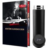 2026 Atatürk Ciltli Ajanda ve Dereceli Termos - Standart