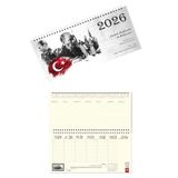2026 Atatürk Haftalık Masa Takvimi Masa Sümeni Büyük Boy 33X16 cm - --