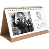 2026 Atatürk Takvimi - Atatürk Fotoğraflı 2026 Masa Takvimi - Kahverengi - 1 Adet