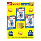 2026 Ayt Hazırlık Fizik25-Kimya25-Biyoloji25 Video Çözümlü Sayısal Deneme Set 3 Kitap+Tablet Kalem