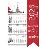 2026 Büyük Boy Gemici Takvimi Denizci Duvar Takvimi Istanbul 33X77,5 cm - --