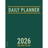 2026 Daily Planner 8.5 x 11 One Page Per Day: January to December Full Page a Day For Business and Personal Life , Hourly Appointments , Large Green