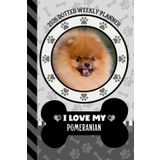 2026 Dotted Weekly Planner: Dated 6x9 Vertical Weekday Layout With Dot Grid Note Pages / Habit Tracker / Jan - Dec / Small Personal Diary / I Love My Red Pomeranian Dog Art Cover
