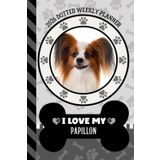 2026 Dotted Weekly Planner: Hardcover / Dated 6x9 Vertical Weekday Layout With Dot Grid Note Pages / Habit Tracker / Jan - Dec / Small Personal Diary / I Love My Red White Papillon Dog Art Cover