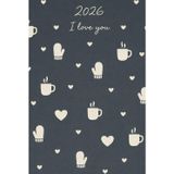 2026 I Love You Sketchbook Planner – Hardcover Blank Notebook with 200 Pages, Cozy Winter Design with Mugs & Mittens for Journaling, Planning & Gifting