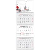 2026 Jumbo Boy Kuşe Gemici Takvimi Denizci Duvar Takvimi 33X92,5 cm - --