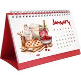 2026 Masa Takvimi, Vintage Fırın ve Mutfak Sanatları Takvimi, 2026 Desk Calendar, Vintage Baking Calendar 2026 - 1 Adet - Siyah