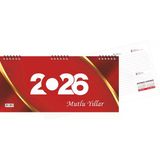 2026 Spiralli Masa Takvimi 16X33 Cm Geniş