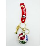 2026 Yeni Fifa Dünya Kupası Figürlü Futbol Anahtarlık Çanta Süsü (Kırmızı)