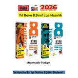 2026 Yıl Boyu 8.Sınıf Lgs Hazırlık Matematik-Türkçe Video Çözümlü Soru Bankası Seti+Kalem