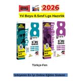 2026 Yıl Boyu 8.Sınıf Lgs Hazırlık Türkçe-Fen Video Çözümlü Soru Bankası Seti+Kalem