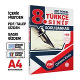 2027 8.Sınıf LGS Türkçe MEB Çalışma Kitabı Soru Bankası (Renkli Baskı A4 Boyutlu) BASKI ÜCRETİ