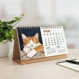 2027 Kedili Masa Takvimi | Üç Aylık Takvim - Önceki Ay Sonraki Ay | Kedi Severlere Hediye