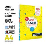2027 LGS MEB Çalışma Soruları Soru Bankası ÖDM 8.Sınıf Çalışma Kitabı 1 BASKI ÜCRETİ