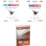 2027 Limit 8. Sınıf Föyleri Fen Bilimleri + İngilizce Konu + Anla Kazan Paragraf Deneme 3'Lü Set