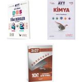 2027 Limit Ayt Tüm Dersler Eşit Ağırlık 4 2 + Kimya Soru + Anla Kazan Paragraf Deneme 3'Lü Set