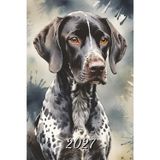 2027: Small Monthly Calendar Planner - Watercolor German Shorthaired Pointer Dog