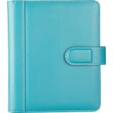 2027 Yılı Premium Tasarım Hediyelik Organizer Ajanda A5 4 Halkalı 15x21 4 Delikli Tarihli Çizgili Ajandalı Vegan Deri 19,5x23 cm. Turkuaz