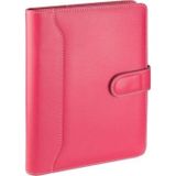 2027 Yılı Premium Tasarım Hediyelik Organizer Ajanda Kılıflı Tarihli Çizgili 168 Yaprak 17x24 Ajandalı Dilli Mıknatıs Kapaklı Vegan Deri 20x26 cm. Fuşya