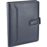 2027 Yılı Premium Tasarım Hediyelik Organizer Ajanda Kılıflı Tarihli Çizgili 168 Yaprak 17x24 Ajandalı Dilli Mıknatıs Kapaklı Vegan Deri 20x26 cm. Lacivert