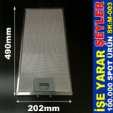 202x490mm ANKASTRE ASPİRATÖR ALÜMİNYUM FİLTRE