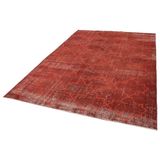 203x287 cm Geometrik Halı Kırmızı Geometrik Yün El Dokuma Modern Geometrik Etnik Eskitme Desenli Boho Oturma Odası Salon Yolluk Koridor Mutfak Halısı