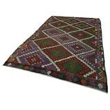 203x318 cm Geometrik Kilim Beyaz Geometrik Yün El Dokuma Modern Geometrik Etnik Eskitme Desenli Boho Oturma Odası Salon Yolluk Koridor Mutfak Halısı