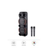 2058 Çift Kablosuz Mikrofonlu RGB Ledli Taşınabilir Bluetooth Hoparlör Parti Speaker FM/USB/TF