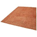 205x299 cm Geometrik Halı Turuncu Geometrik Yün El Dokuma Modern Geometrik Etnik Eskitme Desenli Boho Oturma Odası Salon Yolluk Koridor Mutfak Halısı