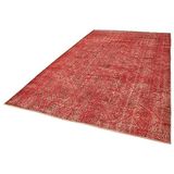 206x338 cm Geometrik Halı Kırmızı Geometrik Yün El Dokuma Modern Geometrik Etnik Eskitme Desenli Boho Oturma Odası Salon Yolluk Koridor Mutfak Halısı