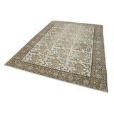 207x295 cm Kareli Kilim Kahverengi Kareli Yün El Dokuma Modern Geometrik Etnik Eskitme Desenli Boho Oturma Odası Salon Yolluk Koridor Mutfak Halısı