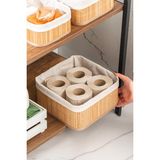 2083 Kare 3lü Pinterest Sepet Bambu Sepet Seti Dekoratif Banyo Mutfak Düzenleyici Organizeri Krem - Çok Renkli - Standart