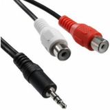 20cm 3.5mm Stereo Erkek AUX To 2 RCA Dişi Tos Ses Çevirici Kablo