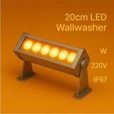 20CM 6W LED Wallwasher Amber | Dış Cephe, Minare, Bahçe Aydınlatma | Iç-Dış Kullanım IP65
