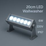 20CM 6W LED Wallwasher Beyaz 6500K | Dış Cephe, Minare, Bahçe Aydınlatma | Iç-Dış Kullanım IP65 - 6500K - Beyaz Işık