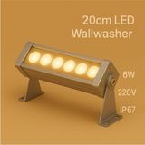 20CM 6W LED Wallwasher Günışığı 3000K | Dış Cephe, Minare, Bahçe Aydınlatma | Iç-Dış Kullanım IP65 - 3000K - Günışığı