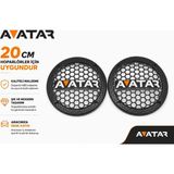20CM Hoparlör Kapağı - Avatar Logolu Kaliteli Plastik Midrange Hoparlör Kapak 20 cm - 2 Adet