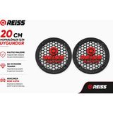 20CM Hoparlör Kapağı - Reiss Logolu Kaliteli Plastik Midrange Hoparlör Kapak 20 cm - 2 Adet