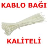 20cm Kablo Bağı, Cırt Kelepçe, Kablo Toplama, 100 lü Paket Beyaz