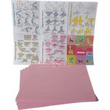 20CM Origami Kağıdı, 100 Adet 20CM x 20 cm Pembe Renk Origami Seti, 100LÜ Origami Paket - Gül Kurusu