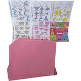 20CM Origami Kağıdı, 100 Adet 20CM x 20 cm Pembe Renk Origami Seti, 100LÜ Origami Paket