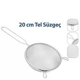 20Cm Tel Süzgeç Metal Saplı Kulaklı (5433)