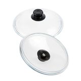 20cm Tencere ve Tavalar için Cam Tencere Kapağı Yüksek Isıya Ocak + Fırına Dayanıklı Pyrex Cam Kapak