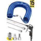 20CM Uzun 5li Hava Tabanca TAKIM15 Metre Kompresör Spiral Hava Hortumu 8 mm Set