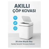 20L Akıllı Sensörlü Çöp Kovası Uv Işık Koku Geçirmez Mutfak Banyo Ofis İçin
